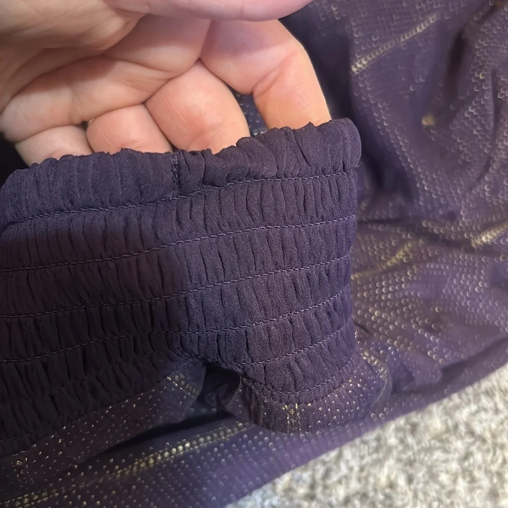 Soft Surroundings Kismet Purple and Gold Metallic Boho Maxi Skirt Size Small - Picture 9 of 9